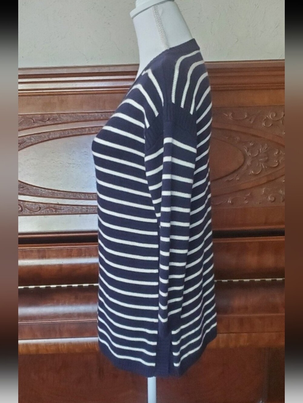 Talbots Sweater Talbots Stripe Sweater Talbots Navy Sweater Small Talbot Top New - Picture 3 of 12